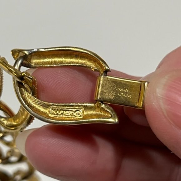 Napier signed Gold tone link bracelet Vintage - Picture 3 of 3